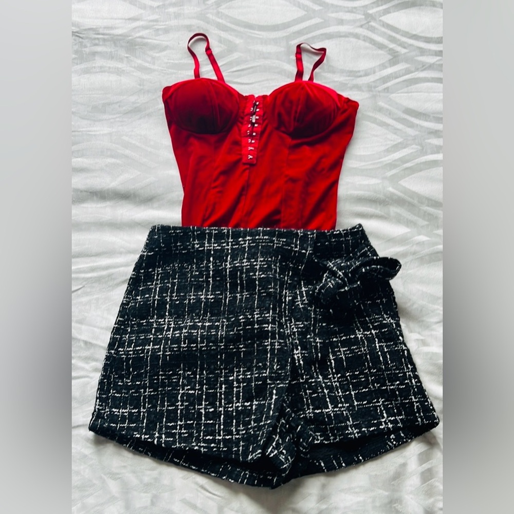 Belted, Zipper Black and Track Ultra High Waist Shits